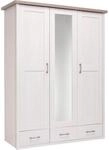 Carryhome Kleiderschrank, Braun, Wei&szlig;, Pinien, Holzwerkstoff, 5 F&auml;cher, 3