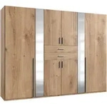 Carryhome Kleiderschrank, Plankeneiche, Glas, Holzwerkstoff, 4 F&auml;cher, 2