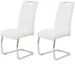 P & B Schwingstuhl-Set, Wei&szlig;, Metall, Textil, Rundrohr, C-Form, 43x98x59 cm, mit