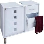 Mid.you Waschbeckenunterschrank VCM Darola, Wei&szlig;, Metall, 3 Schublade(n) Schubladen,