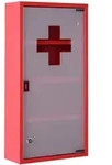Homcom Metall, Rot, Glas, 4 F&auml;cher, 12x60x30 cm, Badezimmer,...