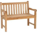 Zebra Gartenbank Landhausbank, Teak, Holz, Teakholz, massiv, 58x90x130 cm,