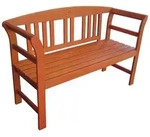 Gardenson Gartenbank, Braun, Holz, Eukalyptusholz, Hartholz, 2-Sitzer, 130x82x45 cm,
