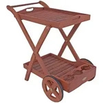Gardenson Garten-Servierwagen, Eukalyptusholz, Holz, Eukalyptusholz, Hartholz,