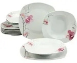 Creatable Tafelservice, Wei&szlig;, Keramik, 12-teilig, Blume, Essen & Trinken, Geschirr,