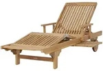 Zebra Gartenliege Mentor, Edelstahl, Teak, Holz, Metall, Teakholz, massiv, 62x50x200