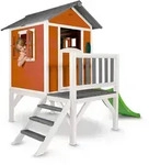 Spielhaus Spielhaus Sunny Lodge XL, Grau, Rot, Wei&szlig;, Holz, Zeder, 261x189x168 cm,
