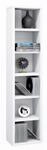 Mid.you Cd-Regal, Wei&szlig;, Holzwerkstoff, 5 F&auml;cher, 21x91.5x20 cm, Wohnzimmer, Regale,
