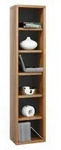 Mid.you Cd-Regal, Nussbaum, Holzwerkstoff, 5 F&auml;cher, 21x97.4x20 cm, Wohnzimmer,