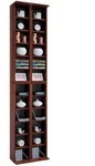 Mid.you Cd-Regal, Nussbaum, Holzwerkstoff, 20 F&auml;cher, 42x183x20 cm, Wohnzimmer,