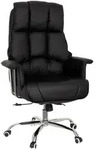 Mid.you Chefsessel, Schwarz, Textil, Drehkreuz, 75x130x64 cm, Wippmechanik mit