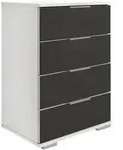 Livetastic Nachtschrank Wimex Easy Plus C, Grau, Wei&szlig;, Kunststoff, 4...