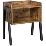 Boxxx Beistelltisch, Braun, Schwarz, Metall, Holzwerkstoff, eckig, Flachrohr,