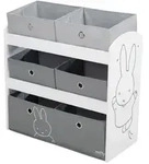 Roba Kinderregal Miffy, Grau, Wei&szlig;, Textil, Holzwerkstoff, Hase, 63.5x67x29.5...