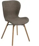 P & B Stuhl, Braun, Grau, Eiche, Textil, Eiche, massiv, rund, 47x82.5x53 cm,