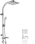 tectake &Uuml;berkopfbrauseset, Grau, Metall, 20x110x49 cm, Badezimmer, Baden & Duschen,