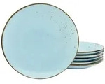 Creatable Speisetellerset, Pastellblau, Keramik, 6-teilig, Essen & Trinken, Geschirr,