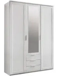 Mid.you Dreht&uuml;renschrank Wimex Nadja, Silber, Wei&szlig;, Glas, Holzwerkstoff, 2 F&auml;cher,