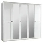 Boxxx Kleiderschrank, Wei&szlig;, Glas, Holzwerkstoff, 3 F&auml;cher, 225x210x58 cm, BQ -