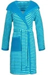 Esprit Bademantel Striped Hoody, Blau, Textil, Uni, ISO 9001, Fkt, Made in Austria,