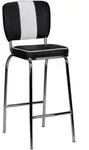 Mid.you Barhocker, Schwarz, Kunststoff, Streifen, Rundrohr, 40x110x38 cm, Esszimmer,