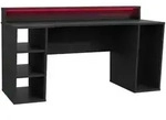 Mid.you Gamingtisch, Schwarz, Metall, Kunststoff, Holzwerkstoff, rechteckig,