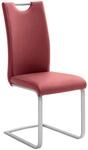 Novel Schwingstuhl, Edelstahl, Bordeaux, Metall, Textil, Flachrohr, 42x103x55 cm,