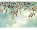 Xora Fototapete, Blau, Rosa, Wei&szlig;, Floral, 368x254 cm, Fsc, Tapeten &