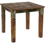 Mid.you Esstisch, Braun, Holz, Mangoholz, Recyclingholz, massiv, quadratisch, eckig,