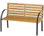 Outsunny Gartenbank,, Fichte, Metall, 60x83x122 cm, Gartenm&ouml;bel, Gartenb&auml;nke