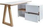 Mid.you Eckschreibtisch, Wei&szlig;, Eiche, Holzwerkstoff, Kerneiche, 2 Schublade(n)