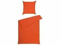 Janine Bettwäsche, Orange, Textil, Uni, 135x200 cm, Textiles Vertrauen -...