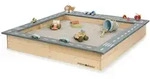 Muddy Buddy Sandkasten, Grau, Natur, Holz, Zypresse, massiv, 125x20x135 cm, EN 71,