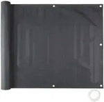 tectake Balkonbespannung, Schwarz, Kunststoff, 90x0.5 cm, Sonnen- & Sichtschutz,