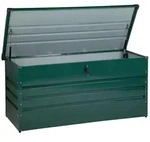 Beliani Auflagenbox, Gr&uuml;n, Metall, 132x64x62 cm, Aufbewahrung & Schutzh&uuml;llen,