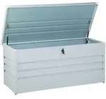 Beliani Auflagenbox, Hellgrau, Metall, 132x64x62 cm, Aufbewahrung &...