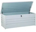 Beliani Auflagenbox, Hellgrau, Metall, 165x67x70 cm, Aufbewahrung & Schutzh&uuml;llen,
