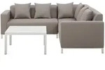 Beliani Lounge, Creme, Textil, 5-Sitzer, Loungem&ouml;bel, Gartenlounge-Sets