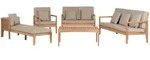 Beliani Garten-Lounge-Set, Hellgrau, Holz, FSC 100%, Loungem&ouml;bel, Gartenlounge-Sets