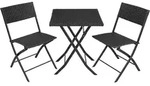 tectake Rattanset, Schwarz, Kunststoff, Rechteckig, Gartenm&ouml;bel, Gartenm&ouml;bel-Sets