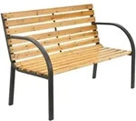 Juskys Gartenbank, Braun, Holz, 120x82x62 cm, Gartenm&ouml;bel, Gartenb&auml;nke