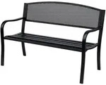 Outsunny Gartenbank,, Schwarz, Metall, 60x87x127 cm, Gartenm&ouml;bel, Gartenb&auml;nke