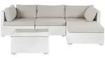 Beliani Lounge, Wei&szlig;, Beige, Kunststoff, 4-Sitzer, Loungem&ouml;bel, Gartenlounge-Sets