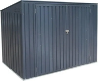 M&uuml;lltonnenbox, Dunkelgrau, Metall, 235x131x100 cm, Gartenzubeh&ouml;r, M&uuml;lltonnenbox
