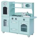 Teamson Kids Holz-Spielk&uuml;che, Grau, Holz, Freiform, 97x93x29 cm, Spielzeug,