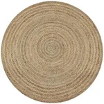 vidaXL Handwebteppich, Natur, Textil, Rund, 120x120 cm, leicht zusammenrollbar,