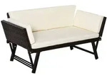 Outsunny Polyrattan, Braun, Metall, 63x67x129 cm, Loungem&ouml;bel, Outdoorsofas