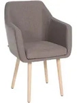 CLP Armlehnenstuhl, Taupe, Holz, 61x88x57.5 cm, Esszimmer, St&uuml;hle, Esszimmerst&uuml;hle,