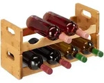 Relaxdays Weinregal, Hellbraun, Holz, 47x24x18 cm, Wohnzimmer, Regale, Weinregale