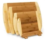 Relaxdays 4Xschneidebrett, Hellbraun, Holz, 44x29.5 cm, K&uuml;chenzubeh&ouml;r,